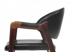 Mid Century Danish Walnut Arm Chairs in Black - 1842706