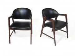 Mid Century Danish Walnut Arm Chairs in Black - 1842707