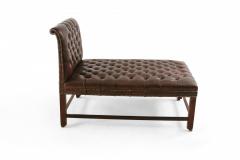 Mid Century Dark Brown Tufted Leather Psychiatrist Couch - 3171444