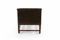 Mid Century Dark Brown Tufted Leather Psychiatrist Couch - 3171451