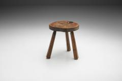 Mid Century Dark Wood Tripod Stool Europe ca 1950s - 2331127