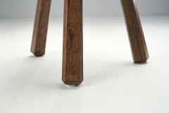 Mid Century Dark Wood Tripod Stool Europe ca 1950s - 2331136