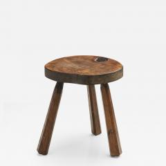 Mid Century Dark Wood Tripod Stool Europe ca 1950s - 2332970