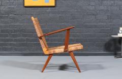 Mid Century Dutch Modern Cane Teak Lounge Chair - 4563145