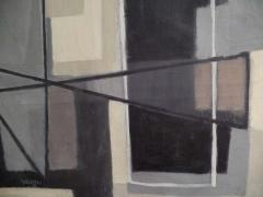 Mid Century Ecole de Paris Abstraction Symphony in Grey by Ferenc Varga 1957 - 1819514