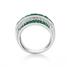 Mid Century Emerald and Diamond Ring - 4810675