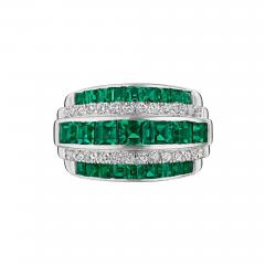 Mid Century Emerald and Diamond Ring - 4812703
