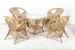 Mid Century English Cane Wicker Conservatory Set - 2452858