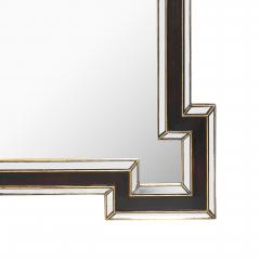 Mid Century Etruscan Key Form Segmented Umber Lacquered Giltwood Lined Mirror - 4826912