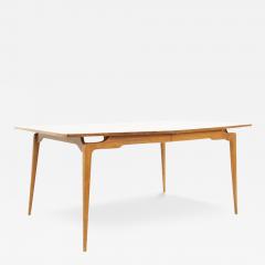 Mid Century Expanding Walnut Dining Table with 2 Leaves - 3710357