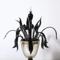 Mid Century Expansive Leaf Form Handblown Murano Glass 24kt Gold Fleck Uplight - 4719961