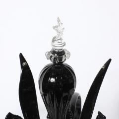 Mid Century Expansive Leaf Form Handblown Murano Glass 24kt Gold Fleck Uplight - 4719962