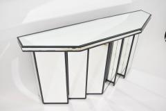 Mid Century Faceted Console with Cubist Mirror - 1261187