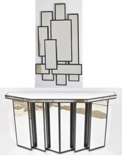 Mid Century Faceted Console with Cubist Mirror - 1261188