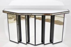 Mid Century Faceted Console with Cubist Mirror - 1261189
