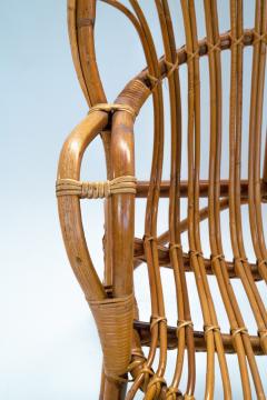 Mid Century Fan Back Rattan Chair in the Manner of Franco Albini - 4501714