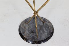 Mid Century Faux Bamboo Brass Marble Side Table - 2081238