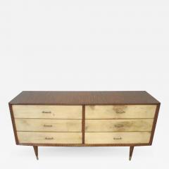 Mid Century Faux Painted Parchment Chest - 553999