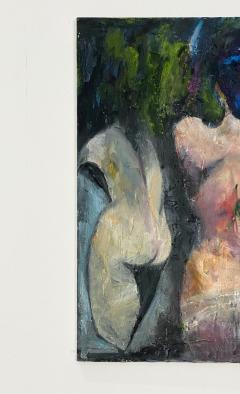 Mid Century Figurative of Two Women Oil on Canvas - 1904466