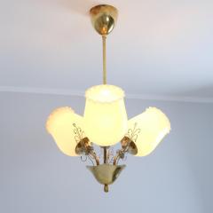 Mid Century Finnish Design Lamp in Brass and Beige Opaline Glass 1950s - 4266732