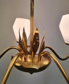 Mid Century Finnish Design Lamp in Brass and Opaline shades 1950s - 3962862