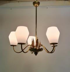 Mid Century Finnish Design Lamp in Brass and Opaline shades 1950s - 3962864