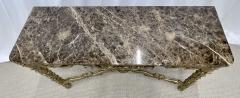 Mid Century Fleur de Lis Console Marble Serge Roche Style - 2920531