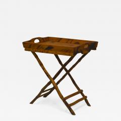 Mid Century Folding Bamboo Tray Table - 1298533