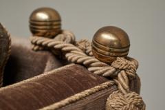 Mid Century Folding Down Knole Sofa in Velvet and Brass 1960s - 4468576