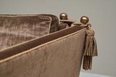 Mid Century Folding Down Knole Sofa in Velvet and Brass 1960s - 4468577