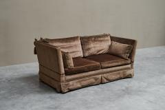 Mid Century Folding Down Knole Sofa in Velvet and Brass 1960s - 4468578