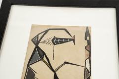 Mid Century Framed Abstract Drip Style Acrylic Art - 3415897