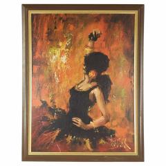 Mid Century Framed Print of Woman Dancing - 3694382