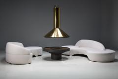 Mid Century Freestanding Brass Fireplace France 1975 - 4346779