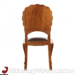 Mid Century French Burlwood Dining Chairs Set of 8 - 3513777