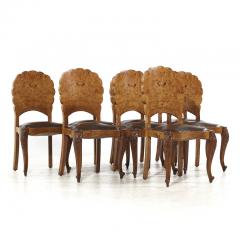 Mid Century French Burlwood Dining Chairs Set of 8 - 3513793