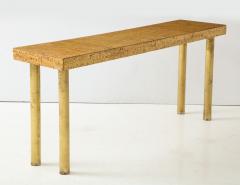 Mid Century French Cork Brass Console Table - 1117095