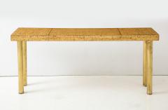 Mid Century French Cork Brass Console Table - 1117096