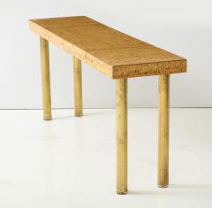 Mid Century French Cork Brass Console Table - 1117109