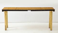 Mid Century French Cork Brass Console Table - 1117115
