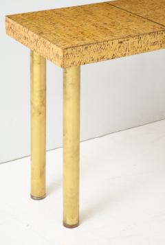 Mid Century French Cork Brass Console Table - 1117122