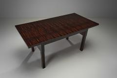 Mid Century French Dark Wood Dining Table France ca 1950s - 4266844