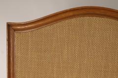 Mid Century French Five Fold Oak and Rattan Screen - 1687596