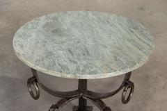 Mid Century French Green Marble Iron Side Table - 2989587