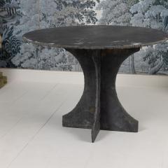 Mid Century French Round Slate Table - 4123109