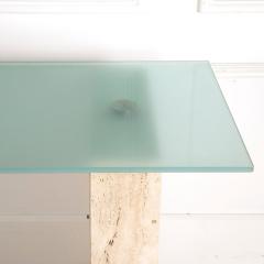Mid Century French Travertine Console Table - 4138625