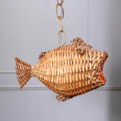 Mid Century French Wicker Fish Ceiling Light 1  - 4149123