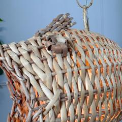 Mid Century French Wicker Fish Ceiling Light 1  - 4149125