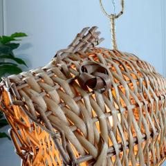 Mid Century French Wicker Fish Ceiling Light 1  - 4149130