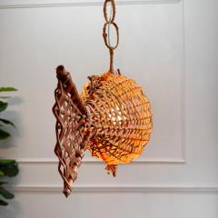 Mid Century French Wicker Fish Ceiling Light 2  - 4149141